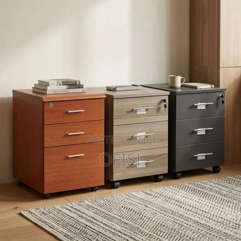 Office Cabinet; Mobile Office Cabinet With Three Drawers