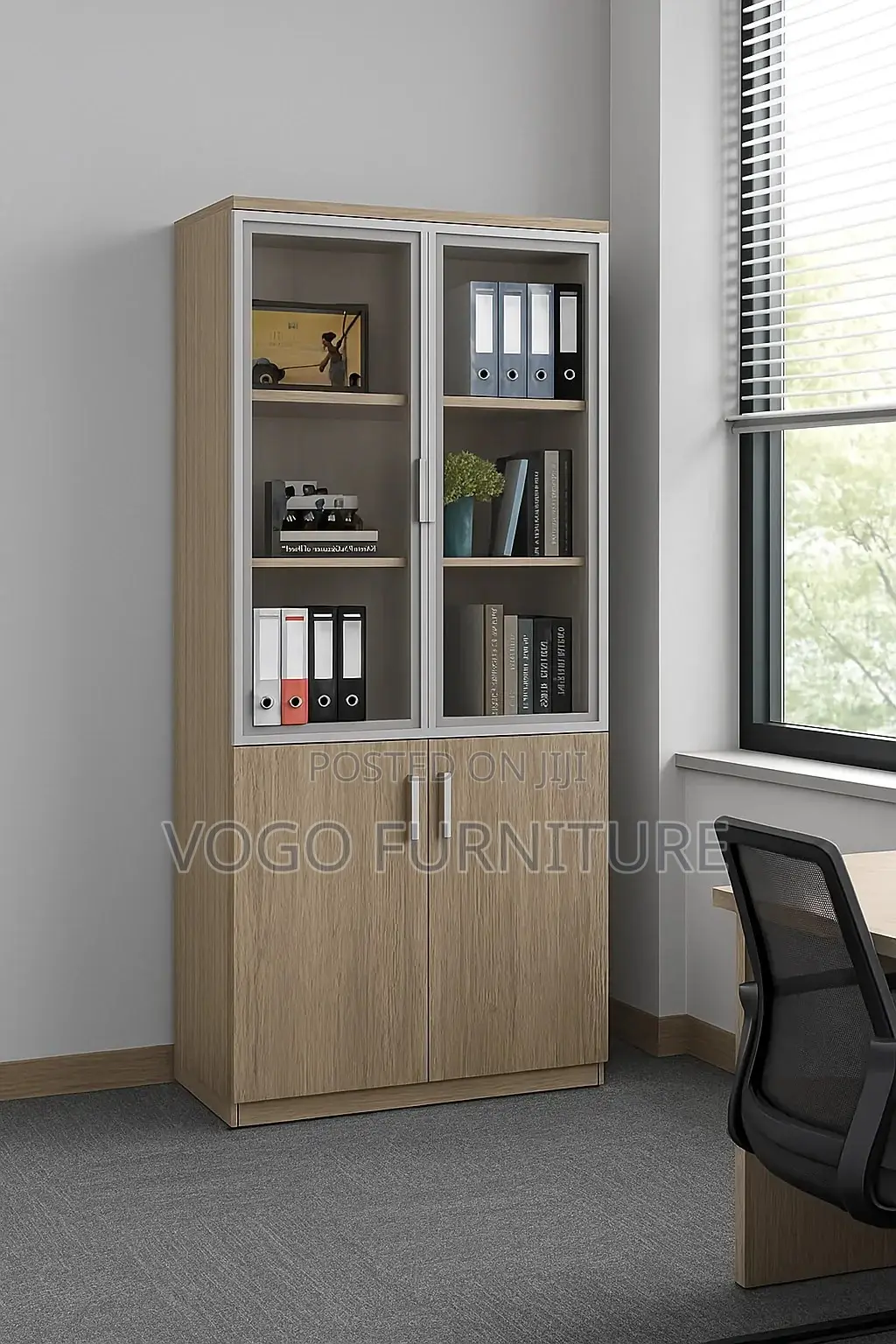 Cabinet; 2-Door Wooden Filing Cabinet