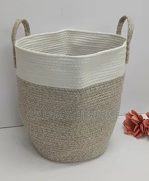 BIG Laundry Basket Decorative Woven Cotton Rope Storage Hamper