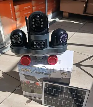 V380 Three Lens Solar Surveillance Camera for Compound Security