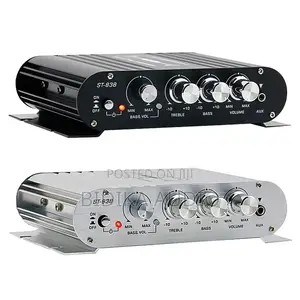 Mini Metal HiFi Stereo Bass Amplifier 12V Power Adapter