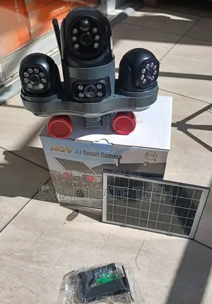 V380 Solar Powered Triple Lens CCTV Camera With Motion Detection