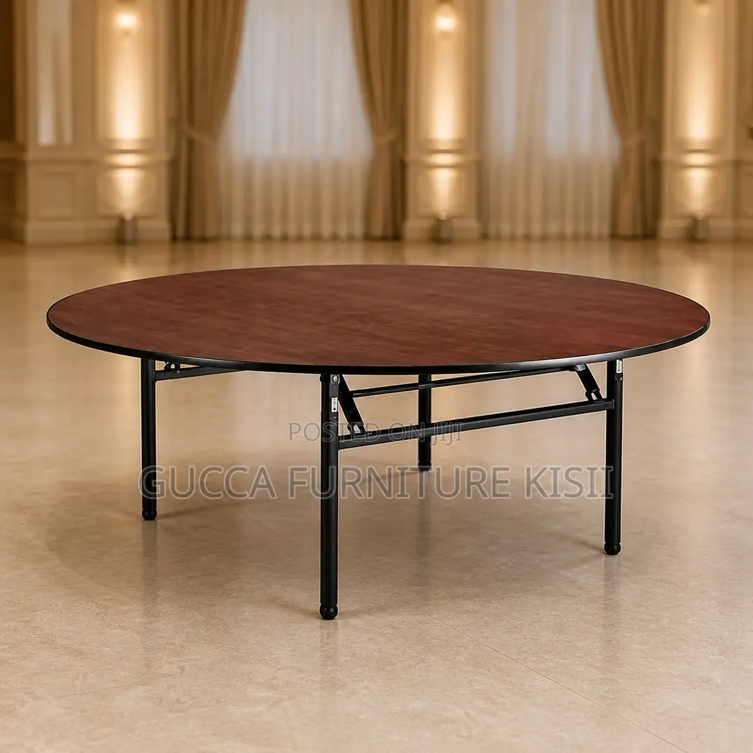 Customized Circular Round Table With 4 Folding Legs