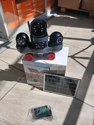 V380 Triple Lens Wireless Security Camera With Solar Panel