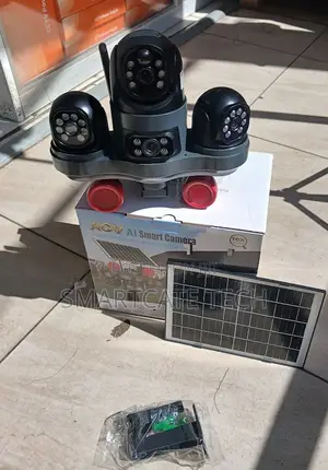 V380 Solar Powered 4G CCTV Camera With Three-Lens Coverage
