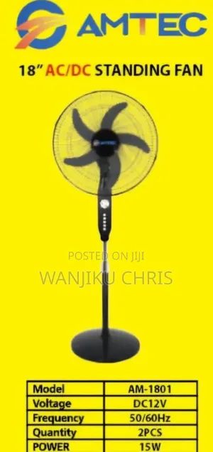 Amtech AC/DC 18" Stand Fan/18" AC/DC Stand Fan