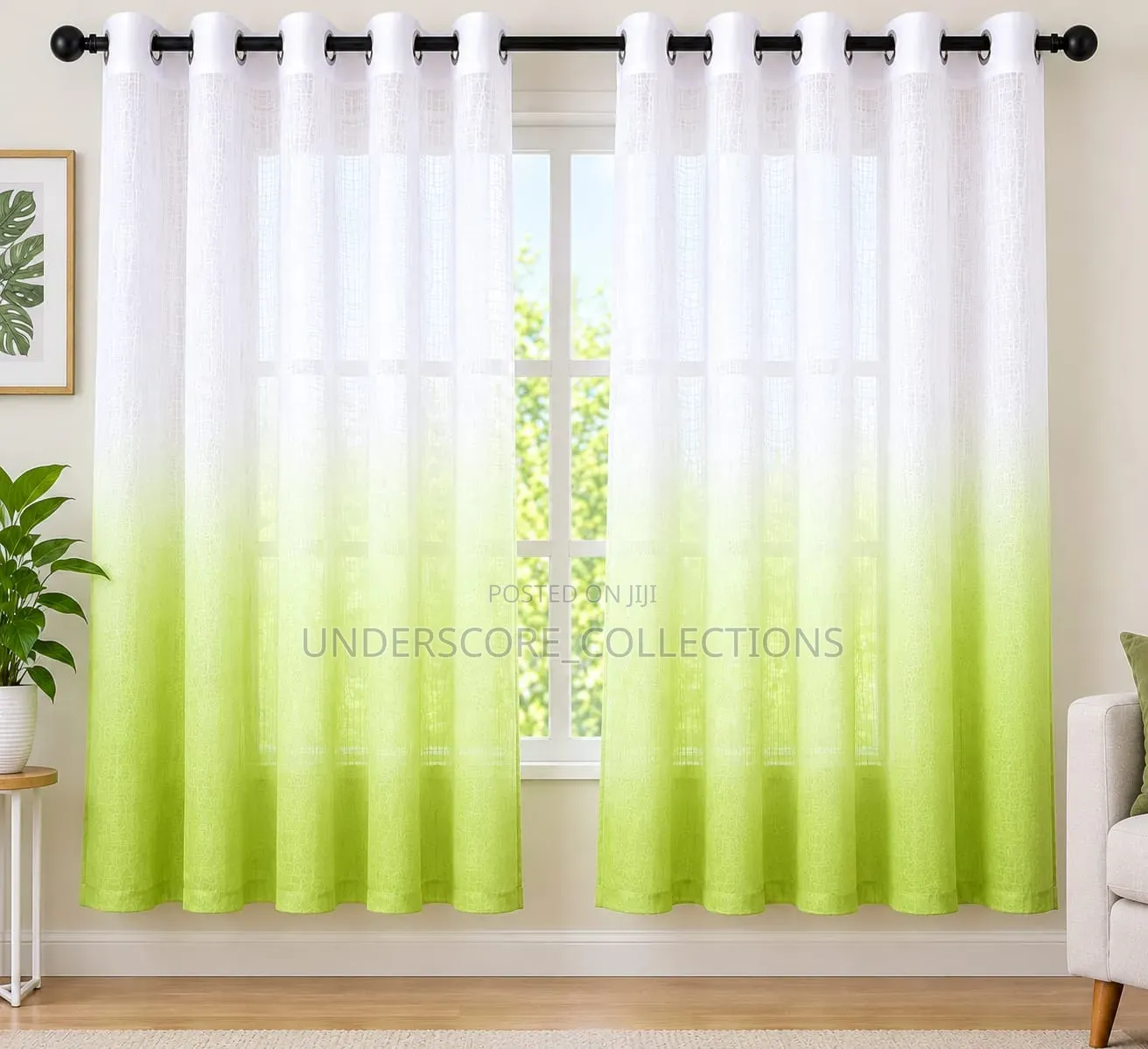  2pcs Ombre Sheer Curtains