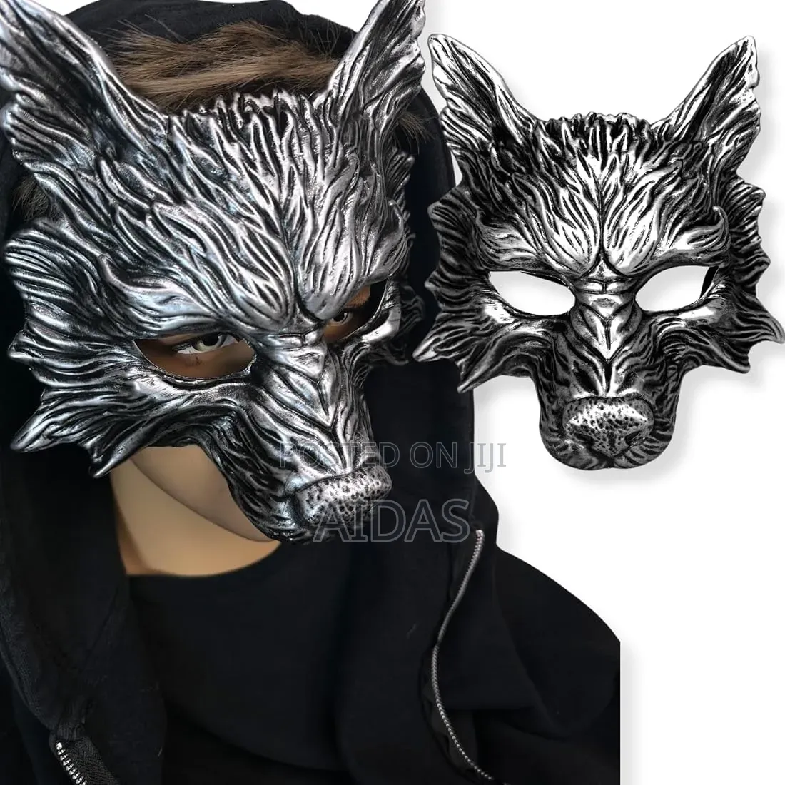 Wolf Mask - Half Face Werewolf Masquerade Mask for Cosplay Costume