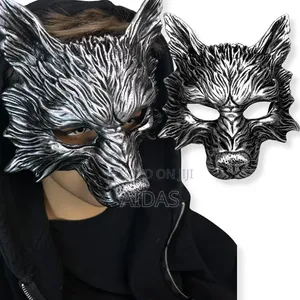 Wolf Mask - Half Face Werewolf Masquerade Mask for Cosplay Costume