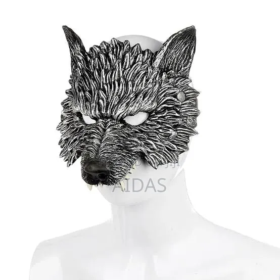 Wolf Mask - Half Face Werewolf Masquerade Mask for Cosplay Costume