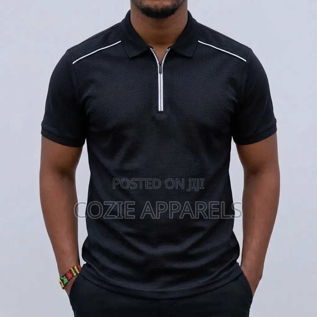 Quarter-Zip Short-Sleeve Polo Shirt