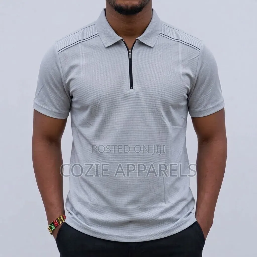 Quarter-Zip Short-Sleeve Polo Shirt