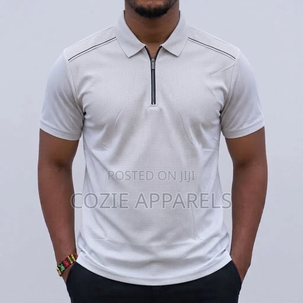 Quarter-Zip Short-Sleeve Polo Shirt