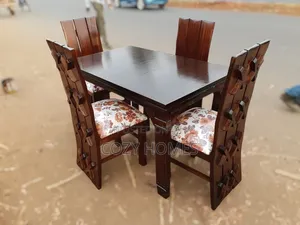 Dining Set 4 Seater Dining Set, Rectangular With Well Spaced Chairs
