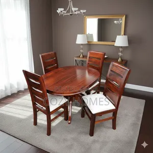 Family Friendly 4 Seater Sining Set With Walnut Vanish