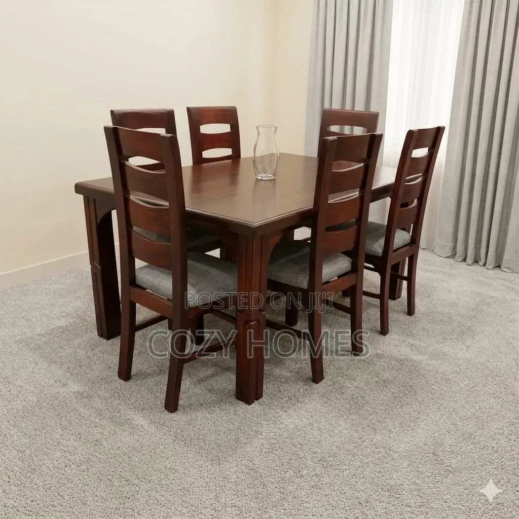 Dining Set Walnut Brown Dining Set With Comfy Chairs 6 Seater