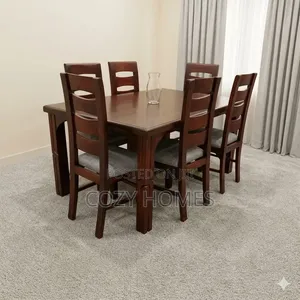 Dining Set Walnut Brown Dining Set With Comfy Chairs 6 Seater
