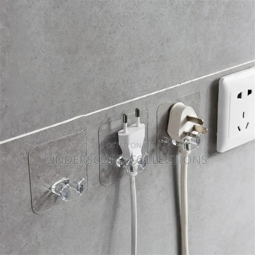 10pcs Transparent Wall Cable Holder Hooks.