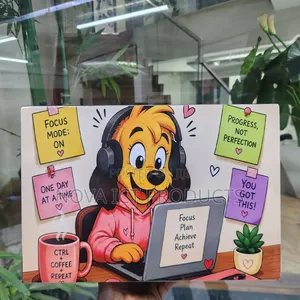 Motivational Cheerful Cartoon-Style Laptop Skin
