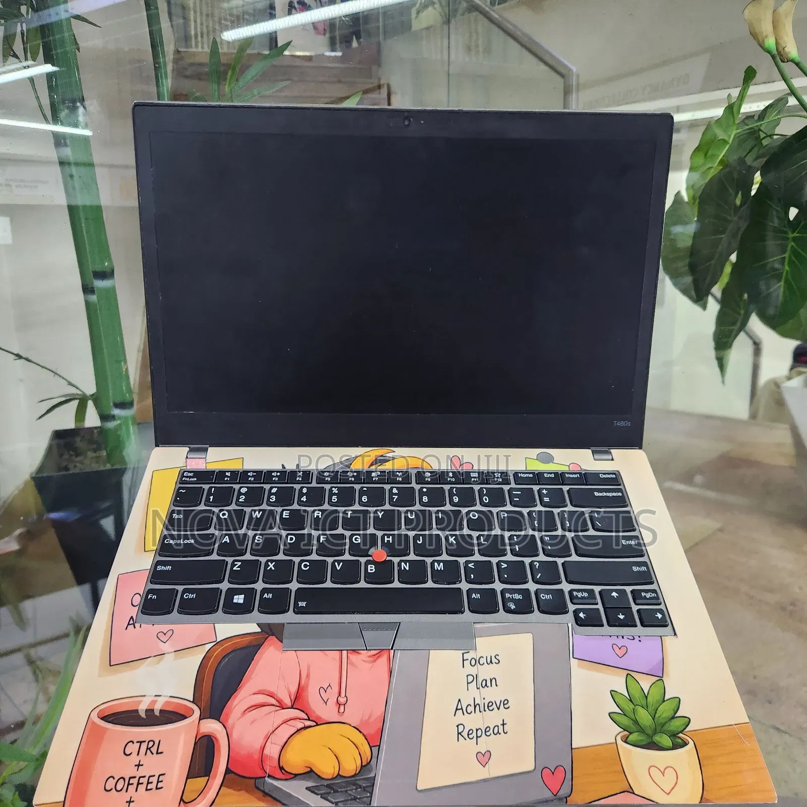 Motivational Cheerful Cartoon-Style Laptop Skin