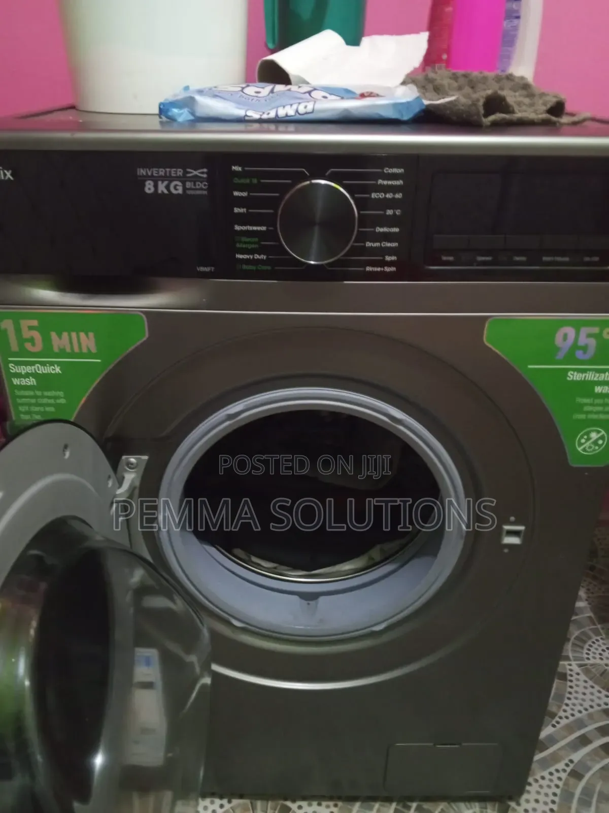 Front-Loading Syinix Washing Machine 8kg