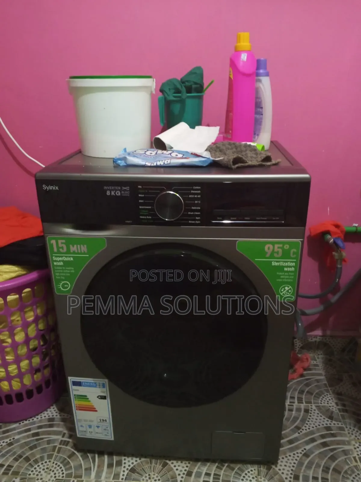 Front-Loading Syinix Washing Machine 8kg