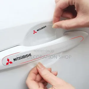 Clear Mitsubishi Branded Car Door Handle Protector& Antiscratch Sticke