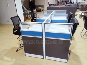 4-Way Office Workstation Partition Desk - 4 Seater