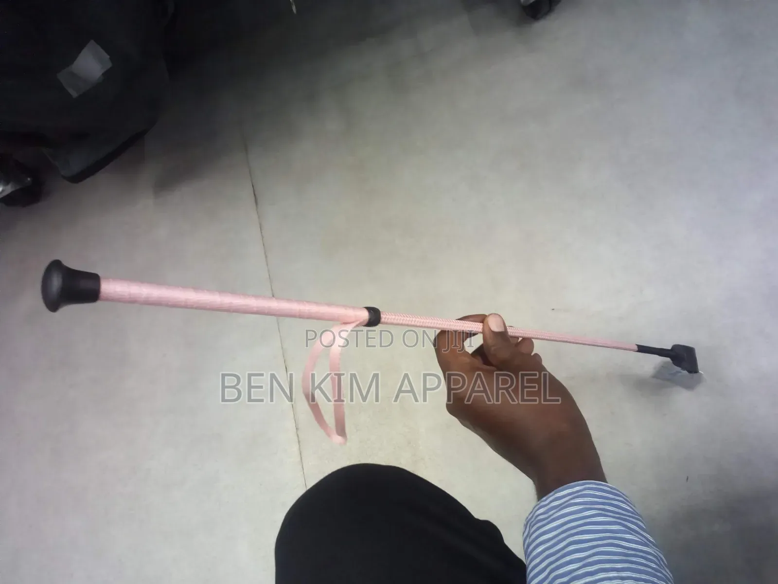 70cms Horse Riding Woven Crop Pink and Grey.