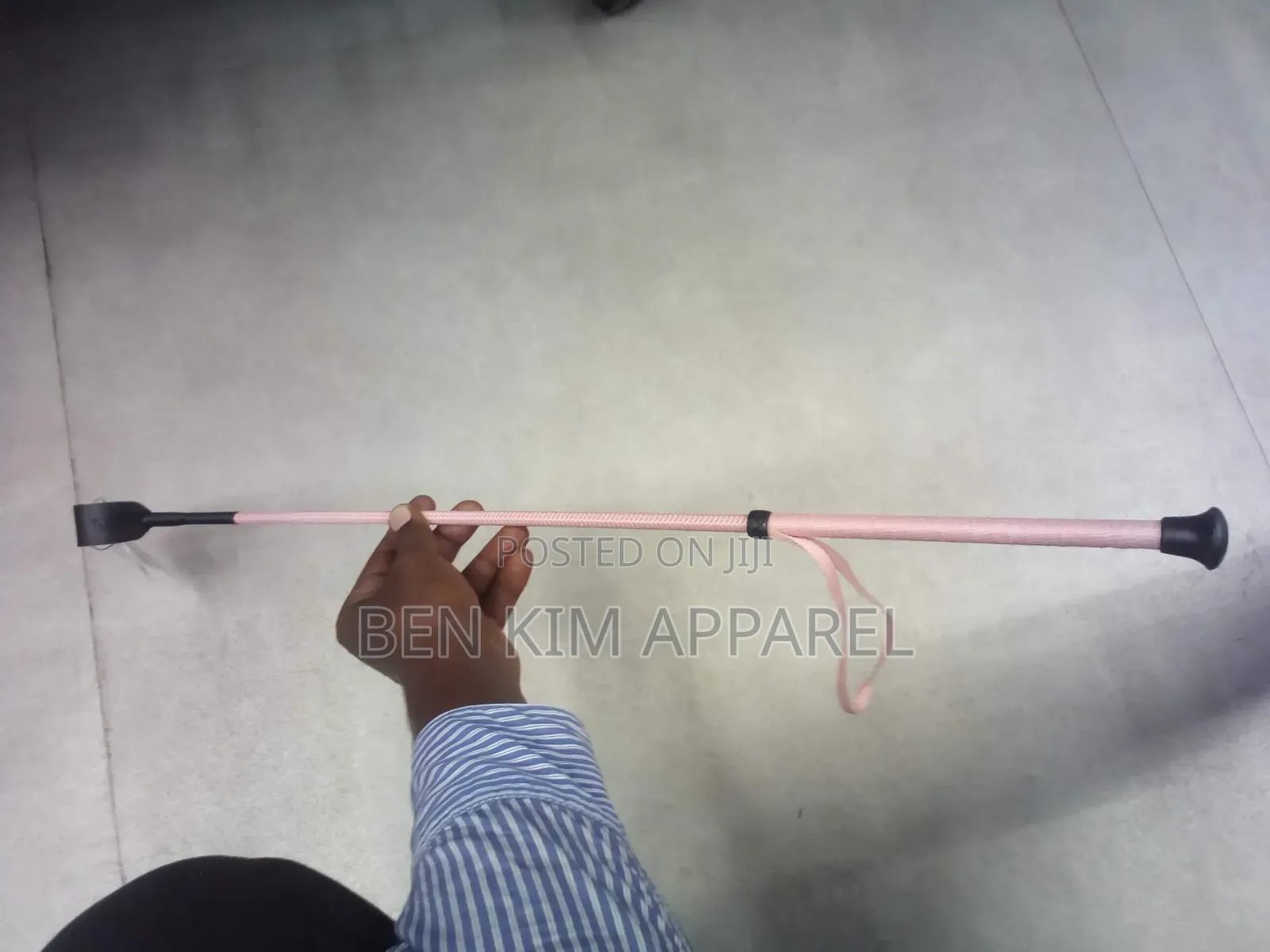 70cms Horse Riding Woven Crop Pink and Grey.