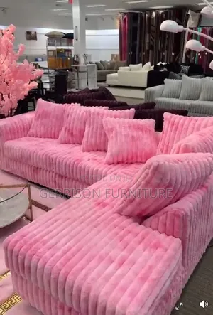 Premium 4-Seater Bubblegum Pink Ultra-Plush L-Shaped Sectional Sofa
