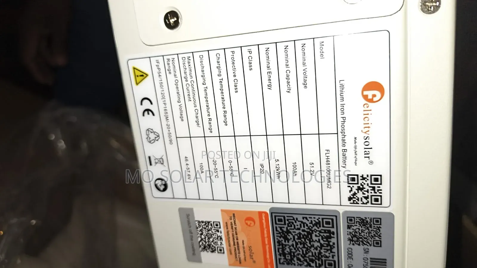 5.12kwh High Voltage Felicity Lifepo4 Lithium Batteries
