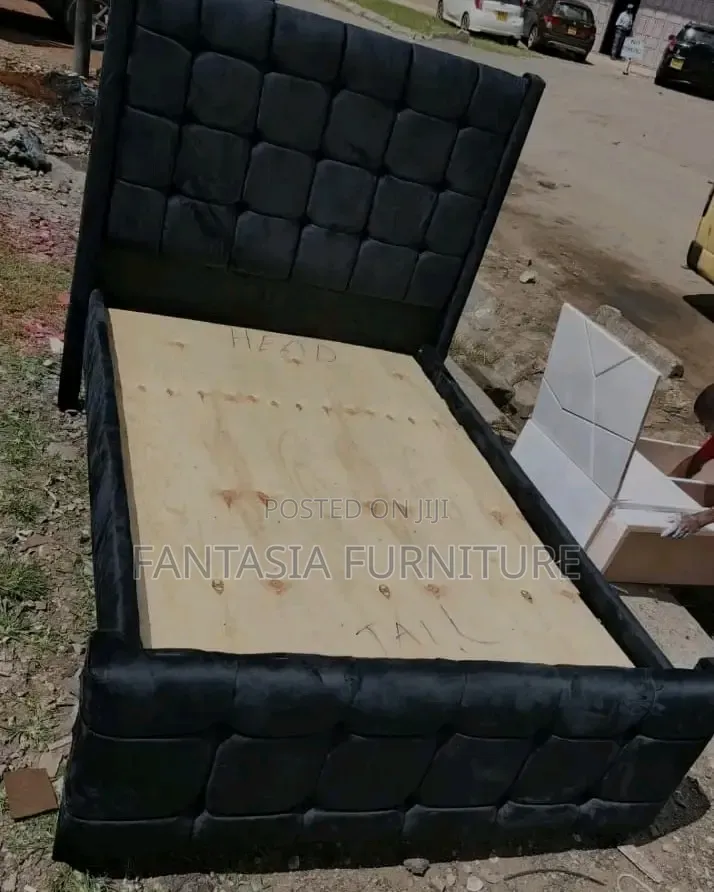 4 by 6 Black Fabric Bed