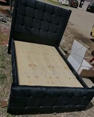 4 by 6 Black Fabric Bed