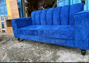 3 Seater Blue Channel Sofa