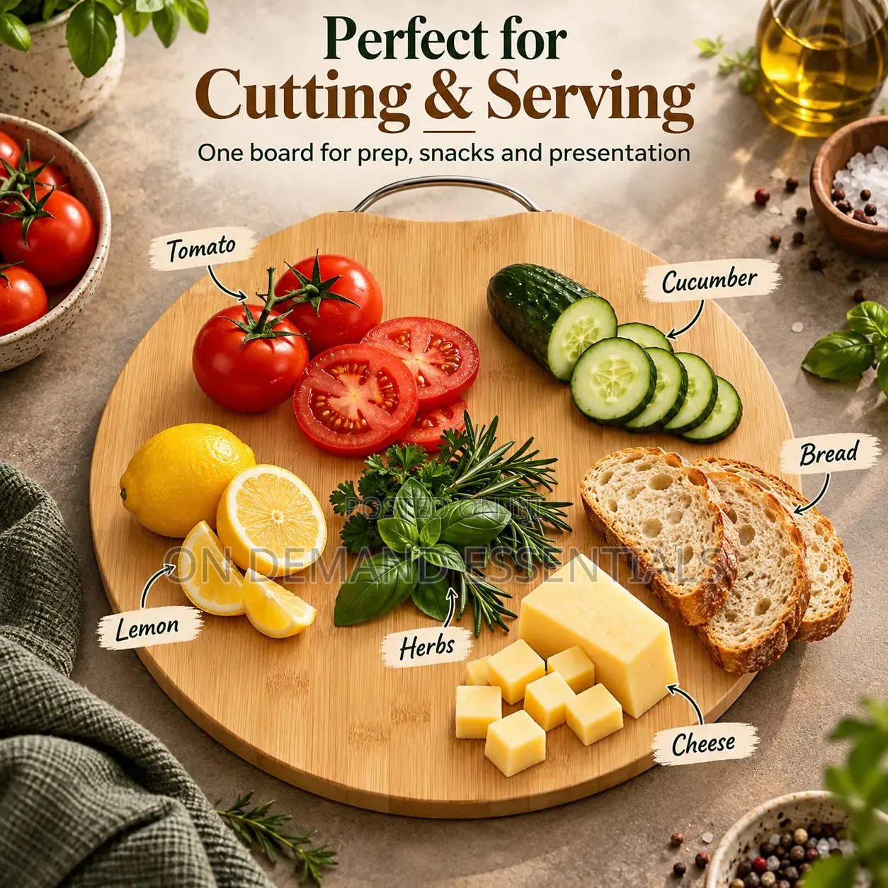 Premium Round Bamboo Cutting Board