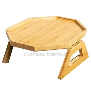Octagon Shaped Bamboo Multifunctional Portable Tray