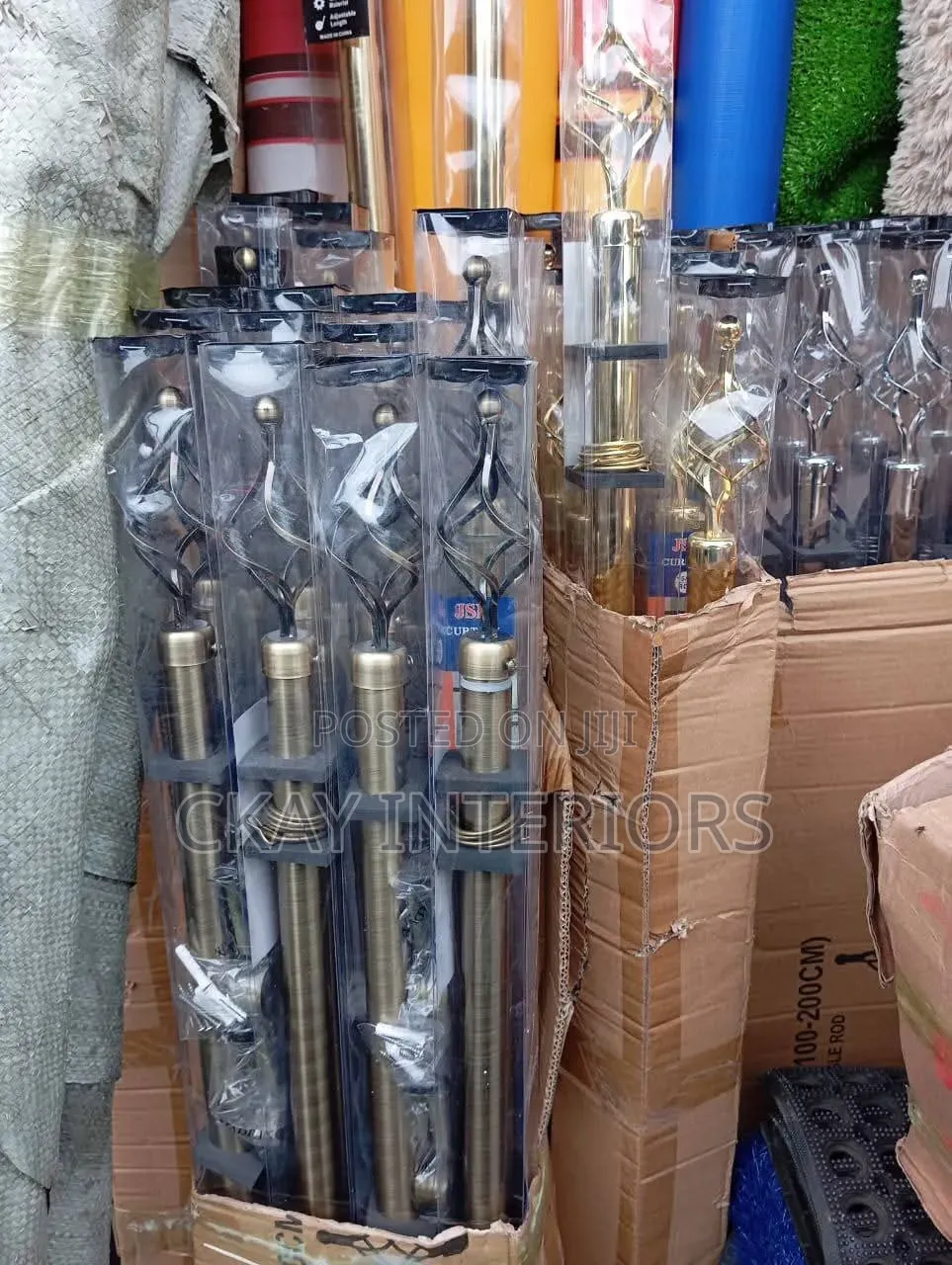 Antic Gold 3m Double Kitchen Window Curtain Rod