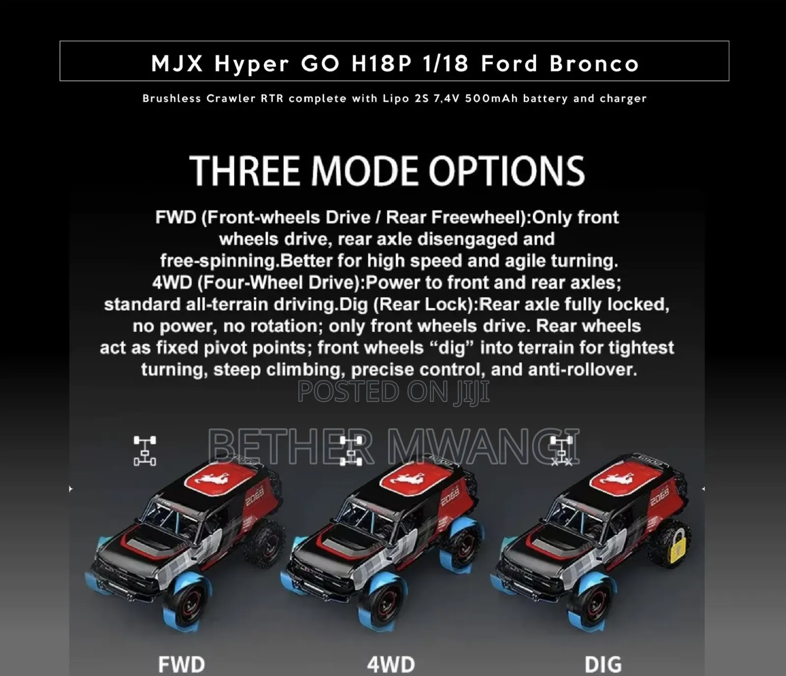 MJX Hyper Go Ford Bronco Remote Control Rock Crawler in Kenya