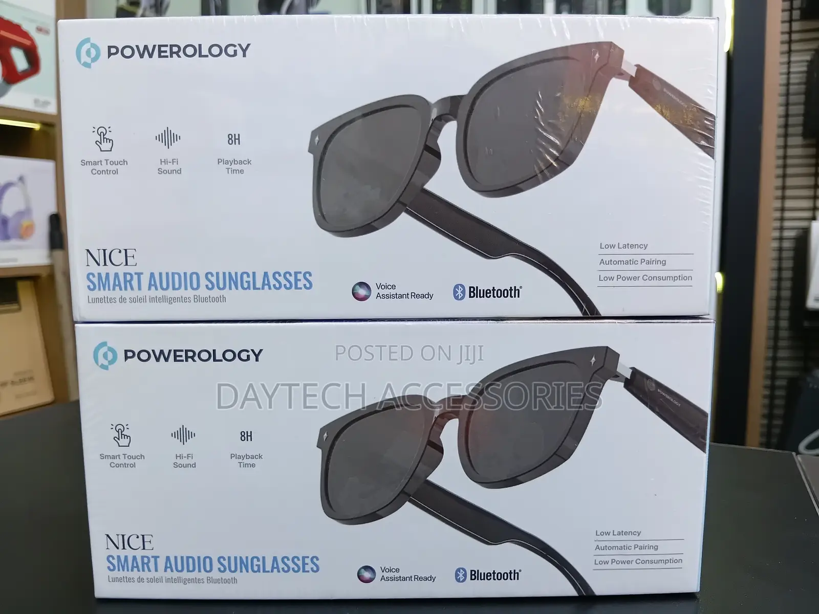 Powerology Nice BT Sunglass With Touch Control+ Bright Black Lens.