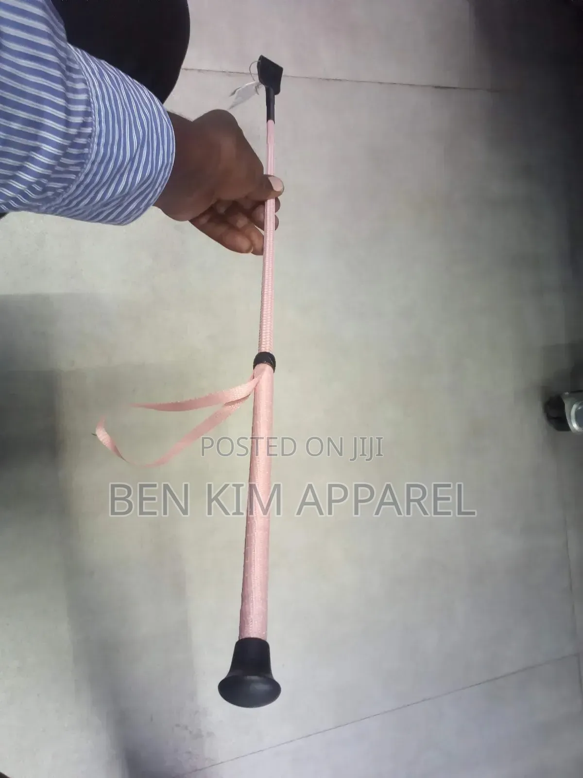 70cms Horse Riding Woven Crop Pink and Grey.