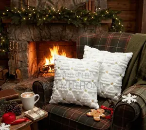 White Decorative Christmas Plush Throw Pillow Cases