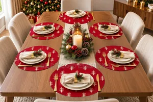 6-Piece White Christmas Tree Round Placemats
Size 38.1cm