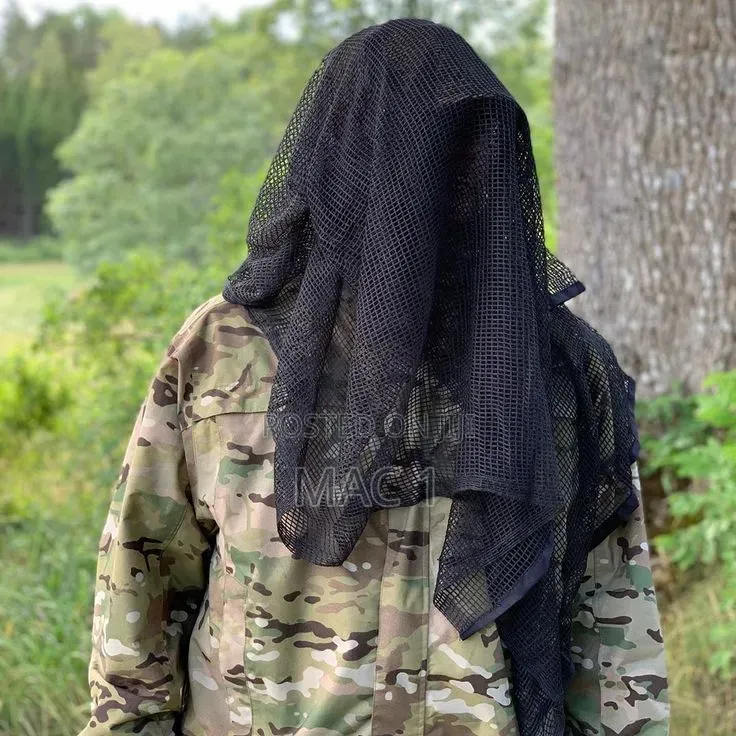 Black Tactical Mesh Scarf – Lightweight Outdoor Neck Cover