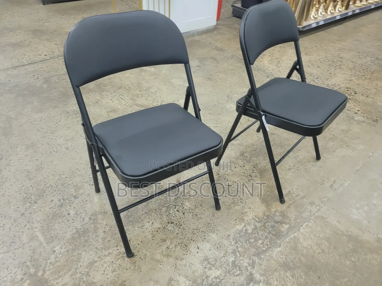 Leather Black Leather Foldable Chairs