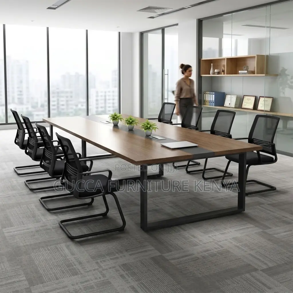 2.4M Boardroom Table-Steel Base