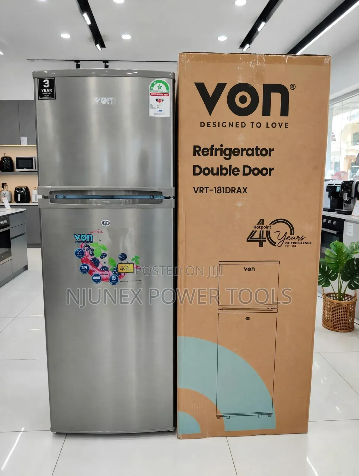 VON VRT-181DRAX Double Door Refrigerator (181 Litres)