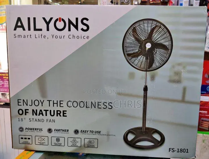 5 Blades Ailyons 18" Stand Fan With 3 Speed