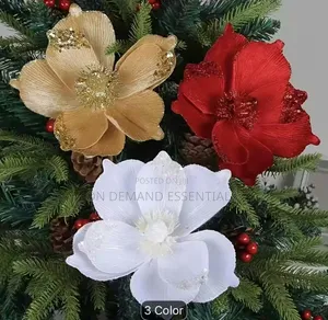 3-Layer Gold Glitter Christmas Flower