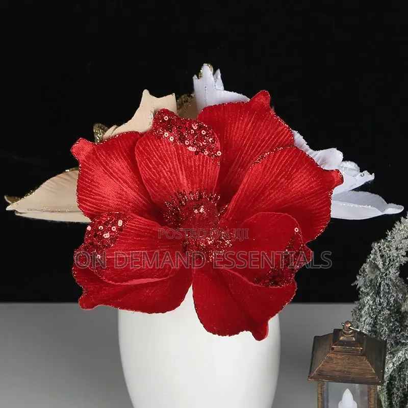 3-Layer Gold Glitter Christmas Flower